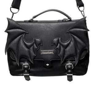 Killstar la fey black messenger bag goth horror punk pinup